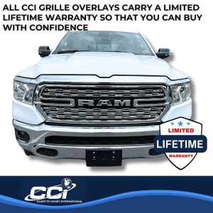 Coast to Coast Grille Insert, Overlay, Bar Style, 5 Piece, Chrome Plated, ABS Plastic – GI189