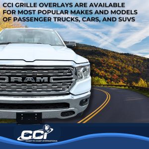 Coast to Coast Grille Insert, Overlay, Bar Style, 5 Piece, Chrome Plated, ABS Plastic – GI189