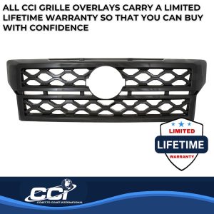 Coast to Coast Grille Insert, Overlay, Mesh Style, 1 Piece, Painted, Gloss Black, ABS Plastic – GI190BLK