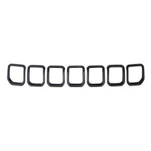 Coast to Coast Grille Insert, Overlay, Bar Style, 7 Piece, Without Emblem Cutout, Painted, Gloss Black, ABS Plastic – GI194BLK