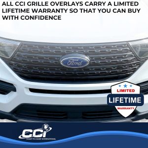 Coast to Coast Grille Insert, Overlay, Mesh Style, 2 Piece, Painted, Gloss Black, ABS Plastic, With Logo Cutout – GI197BLK
