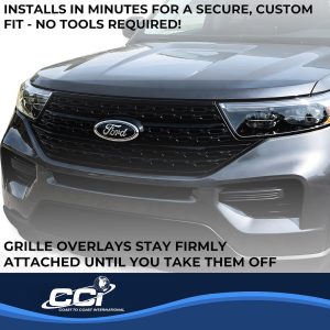 Coast to Coast Grille Insert, Overlay, Mesh Style, 2 Piece, Painted, Gloss Black, ABS Plastic, With Logo Cutout – GI197BLK