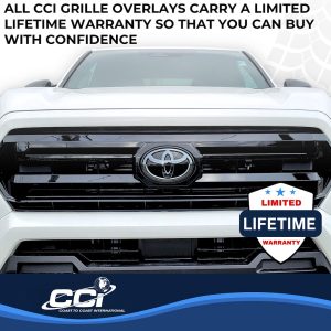 Coast to Coast Grille Insert, Overlay, Bar Style, 1 Piece, Painted, Gloss Black, ABS Plastic – GI202BLK