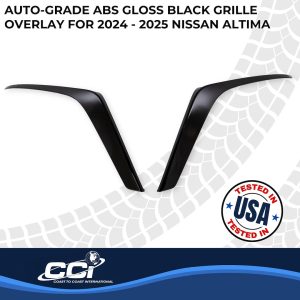 Coast to Coast Grille Insert, Overlay, Bar Style, 2 Piece, Painted, Gloss Black, ABS Plastic – GI207BLK