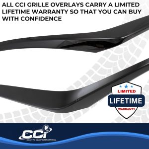 Coast to Coast Grille Insert, Overlay, Bar Style, 2 Piece, Painted, Gloss Black, ABS Plastic – GI207BLK