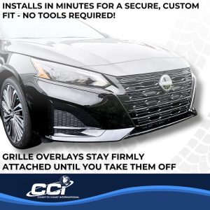 Coast to Coast Grille Insert, Overlay, Bar Style, 2 Piece, Painted, Gloss Black, ABS Plastic – GI207BLK