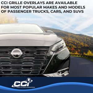 Coast to Coast Grille Insert, Overlay, Bar Style, 2 Piece, Painted, Gloss Black, ABS Plastic – GI207BLK