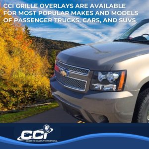 Coast to Coast Grille Insert, Overlay, Mesh Style, 2 Piece, With Emblem Cutout, Chrome Plated, ABS Plastic – IWCGI33X