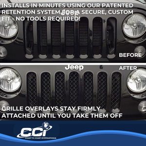 Coast to Coast Grille Insert, Overlay, 7 Piece, Black, ABS Plastic – ABS6414B