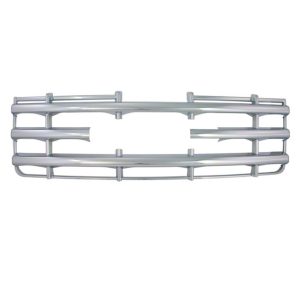 Coast to Coast Grille Insert, Overlay, Horizontal Bar Style, 1 Piece, With Emblem Cutout, Chrome Plated, ABS Plastic – IWCGI42