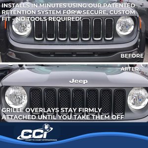 Coast to Coast Grille Insert, Overlay, 7 Piece, Black, ABS Plastic – ABS6439B