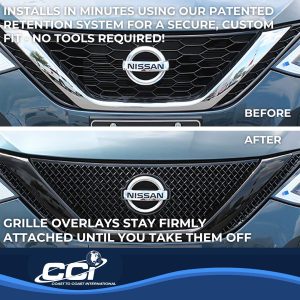 Coast to Coast Grille Insert, Overlay, 1 Piece, Black, ABS Plastic – ABS6466B