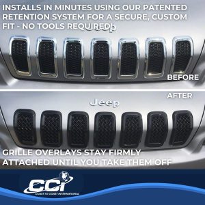 Coast to Coast Grille Insert, Overlay, 7 Piece, Black, ABS Plastic – ABS6473B