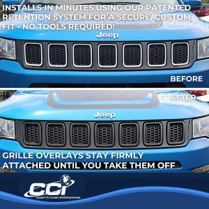 Coast to Coast Grille Insert, Overlay, 7 Piece, Black, ABS Plastic – ABS6478B