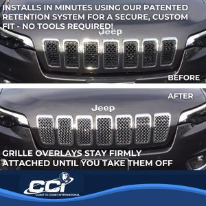 Coast to Coast Grille Insert, Overlay, 7 Piece, Chrome Plated, ABS Plastic – ABS485