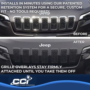 Coast to Coast Grille Insert, Overlay, 7 Piece, Black, ABS Plastic – ABS6485B