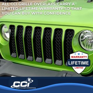 Coast to Coast Grille Insert, Overlay, 7 Piece, Black, ABS Plastic – ABS6490B