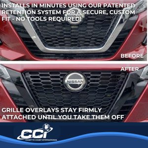 Coast to Coast Grille Insert, Grill Overlay, Honeycomb OEM Look, Painted, Gloss Black, ABS Plastic – IWCGI497BLK