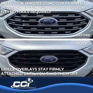 Coast to Coast Grille Insert, Grill Overlay, Bar OEM Look, Painted, Gloss Black, ABS Plastic – IWCGI498BLK