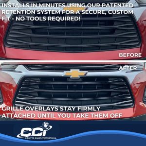 Coast to Coast Grille Insert, Grill Overlay, Honeycomb OEM Look, Painted, Gloss Black, ABS Plastic – IWCGI499BLK