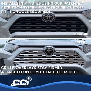 Coast to Coast Grille Insert, Grill Overlay, Bar OEM Look, Chrome Plated, ABS Plastic – IWCGI500