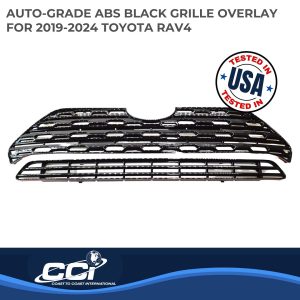Coast to Coast Grille Insert, Grill Overlay, Bar OEM Look, Painted, Gloss Black, ABS Plastic – IWCGI500BLK