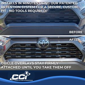 Coast to Coast Grille Insert, Grill Overlay, Bar OEM Look, Painted, Gloss Black, ABS Plastic – IWCGI500BLK