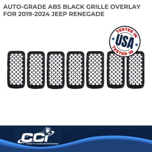 Coast to Coast Grille Insert, Grill Overlay, Mesh OEM Look, Painted, Gloss Black, ABS Plastic – IWCGI503BLK
