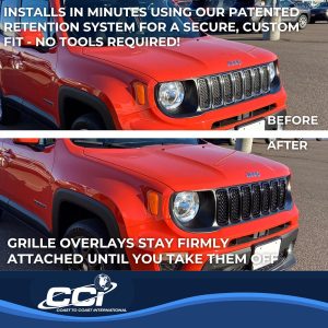 Coast to Coast Grille Insert, Grill Overlay, Mesh OEM Look, Painted, Gloss Black, ABS Plastic – IWCGI503BLK
