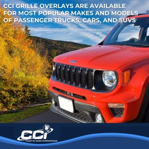 Coast to Coast Grille Insert, Grill Overlay, Mesh OEM Look, Painted, Gloss Black, ABS Plastic – IWCGI503BLK