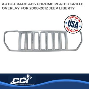Coast to Coast Grille Insert, Overlay, Horizontal Bar Style, 1 Piece, Chrome Plated, ABS Plastic – IWCGI55