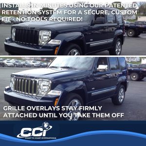 Coast to Coast Grille Insert, Overlay, Horizontal Bar Style, 1 Piece, Chrome Plated, ABS Plastic – IWCGI55