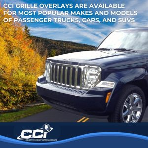 Coast to Coast Grille Insert, Overlay, Horizontal Bar Style, 1 Piece, Chrome Plated, ABS Plastic – IWCGI55