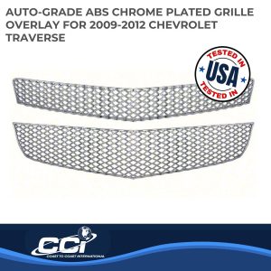 Coast to Coast Grille Insert, Overlay, Mesh Style, 2 Piece, Chrome Plated, ABS Plastic – IWCGI75