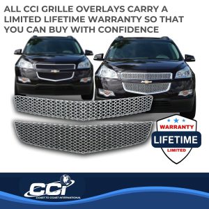 Coast to Coast Grille Insert, Overlay, Mesh Style, 2 Piece, Chrome Plated, ABS Plastic – IWCGI75