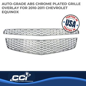 Coast to Coast Grille Insert, Overlay, Honeycomb Style, 2 Piece, Chrome Plated, ABS Plastic – IWCGI82