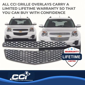 Coast to Coast Grille Insert, Overlay, Honeycomb Style, 2 Piece, Chrome Plated, ABS Plastic – IWCGI82X
