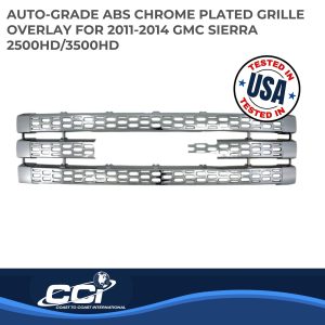 Coast to Coast Grille Insert, Overlay, Honeycomb Style, 1 Piece, With Emblem Cutout, Chrome Plated, ABS Plastic – IWCGI90