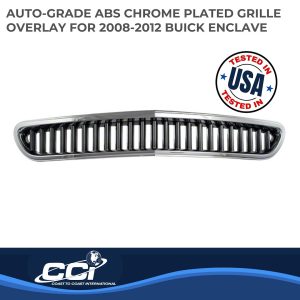 Coast to Coast Bumper Grille Insert, Overlay, Vertical Bar Style, 1 Piece, Chrome Plated, ABS Plastic – IWCGI93B