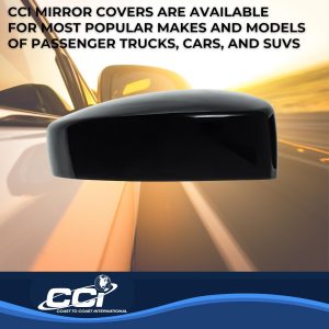 Coast to Coast Exterior Mirror Cover, Full Cover, Gloss Black, ABS Plastic, Set of 2, With Turn Signal Cutout – MC6240B