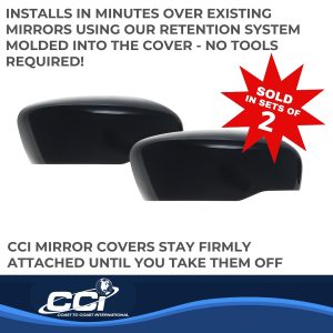 Coast to Coast Exterior Mirror Cover, Full Cover, Gloss Black, ABS Plastic, Set of 2 – MC6285B