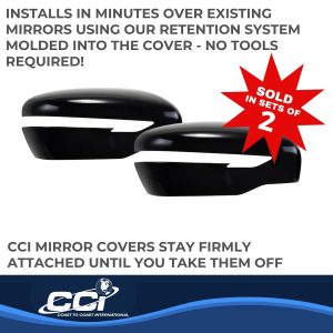 Coast to Coast Exterior Mirror Cover, Full Cover, Gloss Black, ABS Plastic, Set of 2 – MC6293B