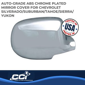 Coast to Coast Exterior Mirror Cover, Full Cover, Chrome Plated, ABS Plastic, Set of 2 – CCIMC67303