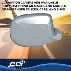 Coast to Coast Exterior Mirror Cover, Full Cover, Chrome Plated, ABS Plastic, Set of 2 – CCIMC67303