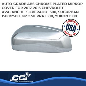 Coast to Coast Exterior Mirror Cover, Full Cover, Chrome Plated, ABS Plastic, Set of 2 – CCIMC67314