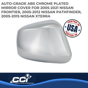 Coast to Coast Exterior Mirror Cover, Full Cover, Chrome Plated, ABS Plastic, Set of 2 – CCIMC67321