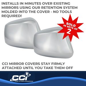 Coast to Coast Exterior Mirror Cover, Full Cover, Chrome Plated, ABS Plastic, Set of 2 – CCIMC67321