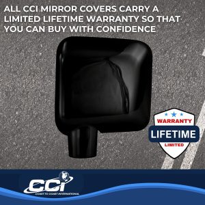 Coast to Coast Exterior Mirror Cover, Full Cover, Black, ABS Plastic, Set of 2 – CCIMC67401BK