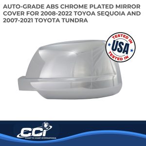 Coast to Coast Exterior Mirror Cover, Full Cover, Chrome Plated, ABS Plastic, Set of 2 – CCIMC67406