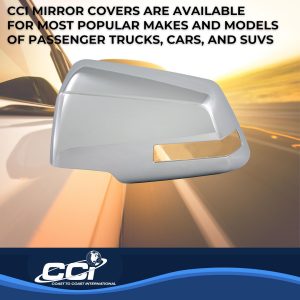 Coast to Coast Exterior Mirror Cover, Full Cover, Chrome Plated, ABS Plastic, Set of 2 – CCIMC67410